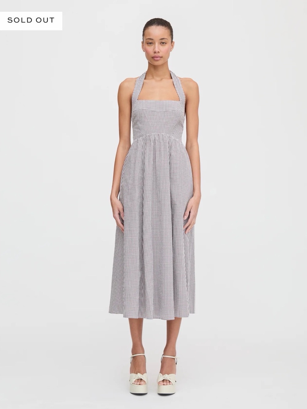 Hill House Fleur Midi Dress Chocolate Gingham size XS